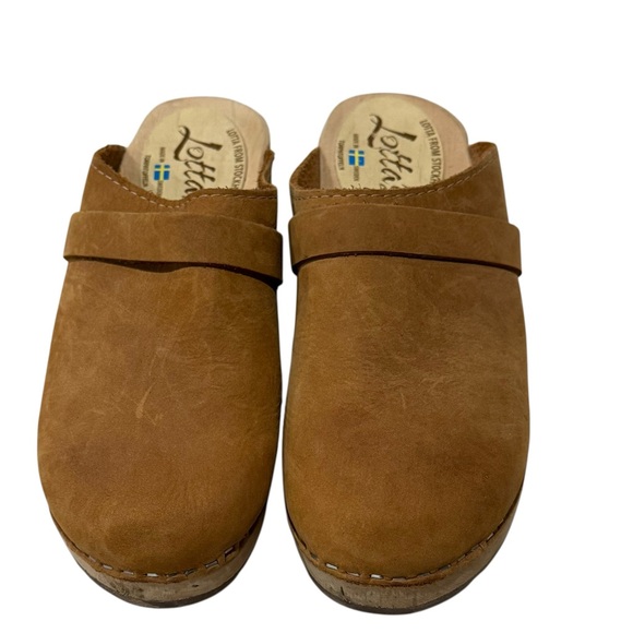 Lotta from Stockholm Lottas Classic Swedish Clogs Camel Nubuck Leather 40 US 9.5 - Picture 5 of 9